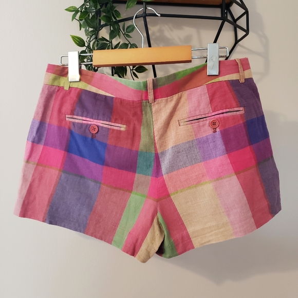 THEORY | BENNIE PLAID COTTON SHORTS, 6 - Picture 6 of 9